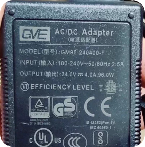 *Brand NEW*GVE Output 24.0V 4.0A 96.0W AC/DC Power Adapter Model GM95-240400-F Power Sup
